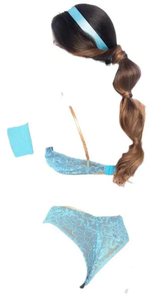 Mapale 2 pc Arabian Night Fantasy Princess Costume Light Blue