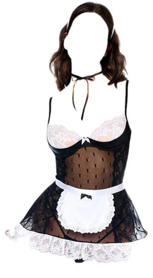 Mapale 5 pc Sexy French Maid Costume Black/White