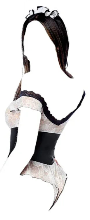 Mapale 2 pc Sultry French Maid Costume Black/White