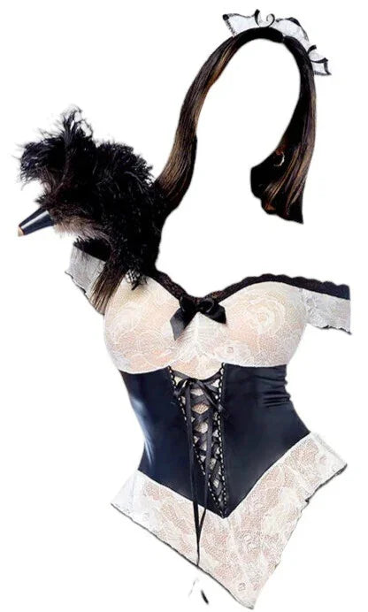 Mapale 2 pc Sultry French Maid Costume Black/White