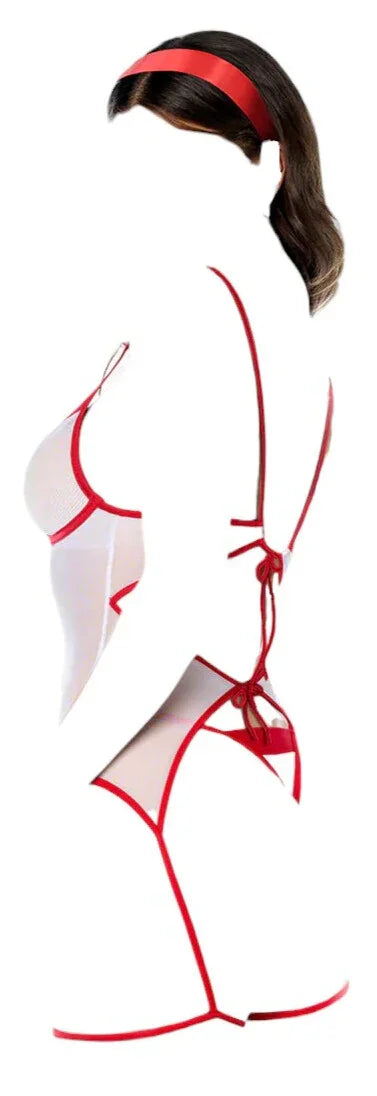 Mapale 3 pc Flirty Nurse Costume Red/White