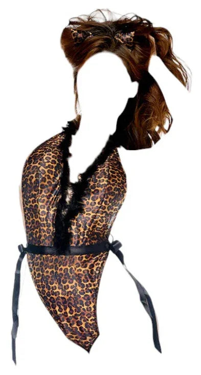 Mapale 2 pc Sexy Cheetah Girl Costume Brown