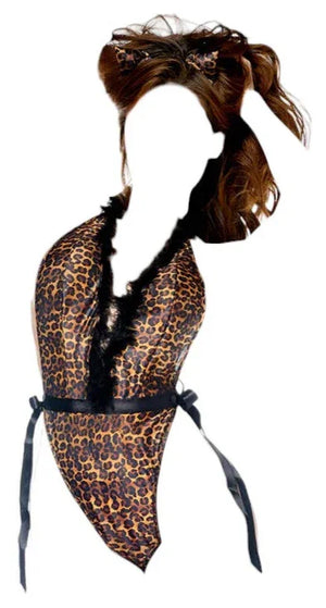 Mapale 2 pc Sexy Cheetah Girl Costume Brown