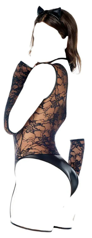 Mapale 5 pc Sultry Cat Girl Costume Black