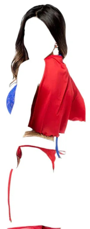 Mapale 2 pc Sexy Super Girl Costume Blue/Red