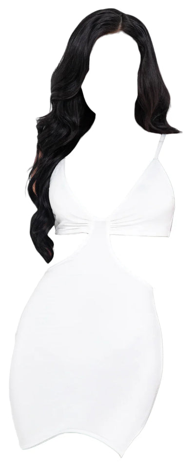 Roma Costume Cutout Sculpted Mini Dress White