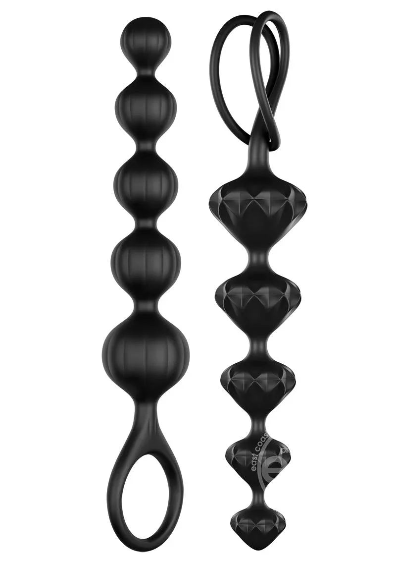 Satisfyer Love Beads Silicone Anal Beads Black (2 each per set)