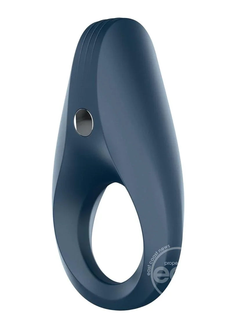 Satisfyer Rocket Ring Silicone USB Recharge 10 Level Ribbed Vibrating Penis Ring Blue