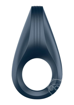 Satisfyer Rocket Ring Silicone USB Recharge 10 Level Ribbed Vibrating Penis Ring Blue