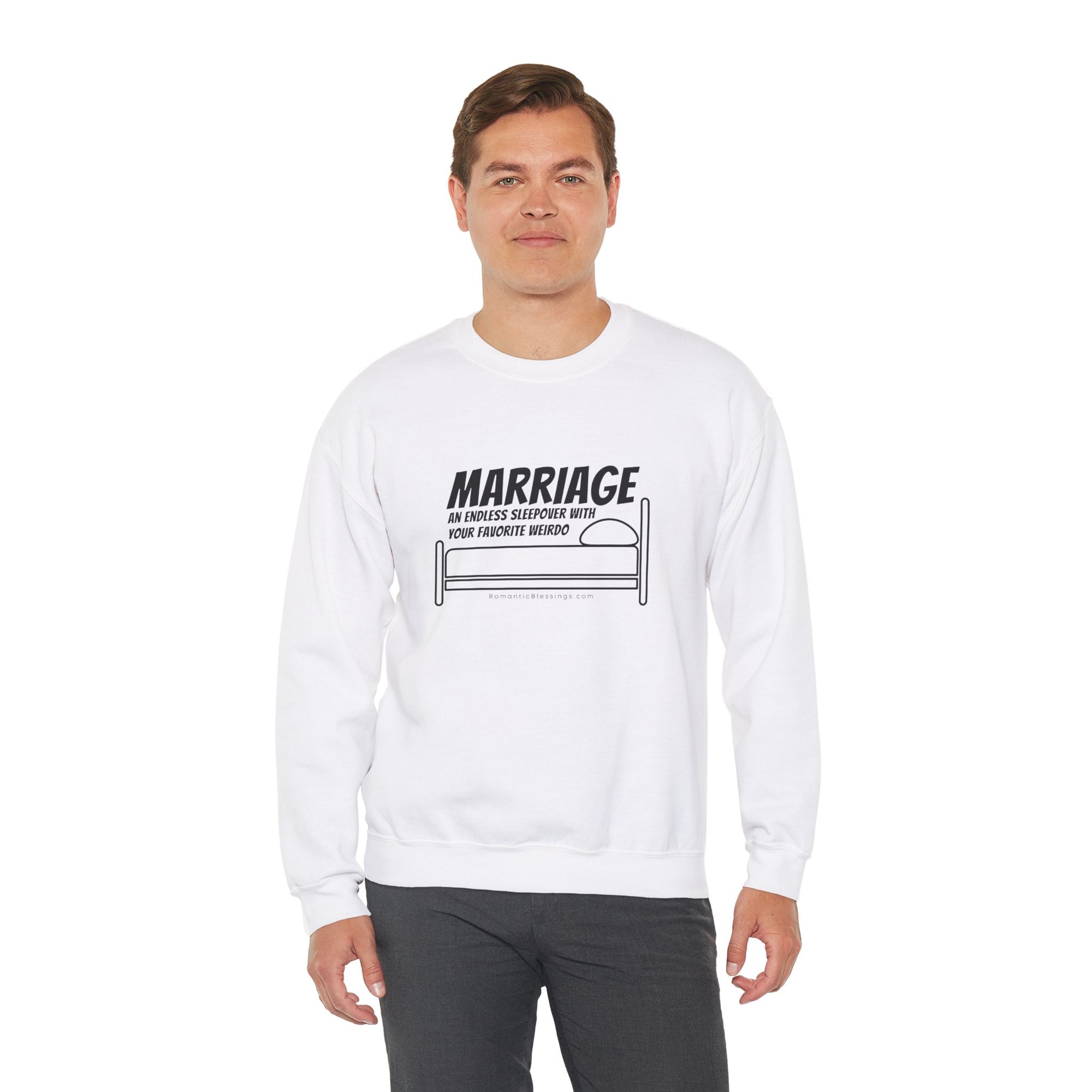 Funny Marriage Message on Crewneck Sweatshirt