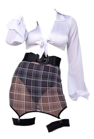 Roma Costume 3 PC Executive Secretary Bombshell Costume Black/White