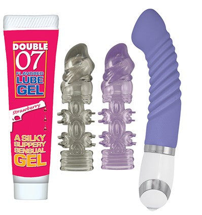 My Personal Couples Pleasure Kit #2 with Strawberry Lube, G-Spot Vibe & 2 Penis Sleeves