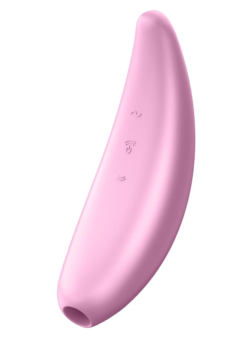 Satisfyer Curvy 3+ 2-N-1 Rechargeable Silicone Lay-On Clitoral Stimulator Pink