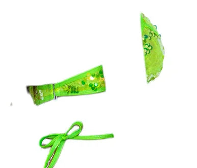 Roma Costume Sequin Criss Cross Top With Ring Hardware Neon Yellow