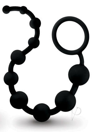 Anal Adventure Platinum Silicone 10 Anal Beads Black