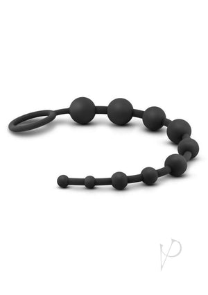 Anal Adventure Platinum Silicone 10 Anal Beads Black