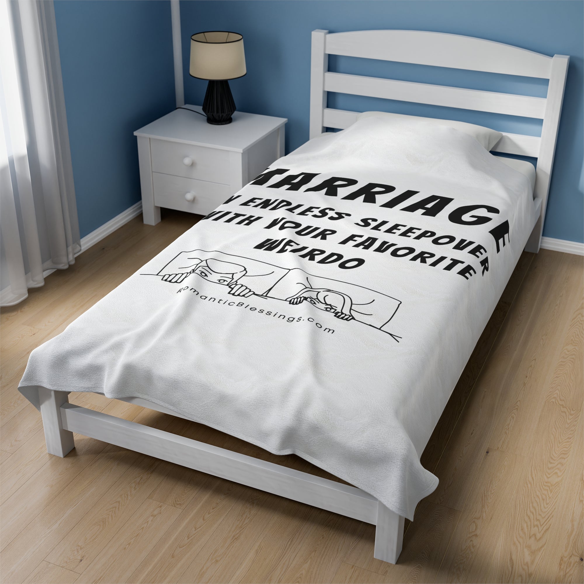 Plush Blanket with funny marriage quote