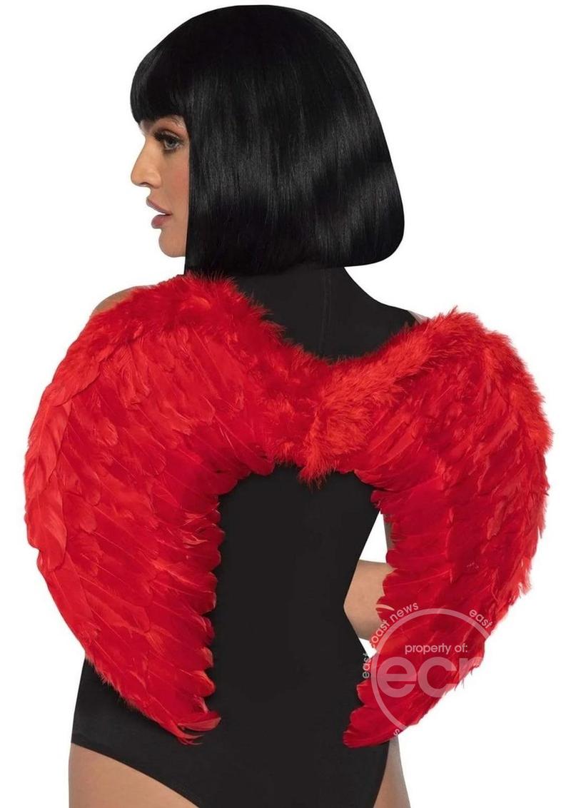 Leg Avenue Marabou Feather Trim Wings Red One Size
