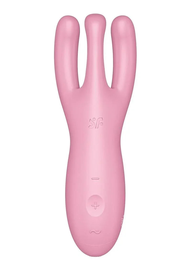 Satisfyer Threesome 4 Rechargeable Silicone App Enabled Clit & Labia 12 Level Vibrator