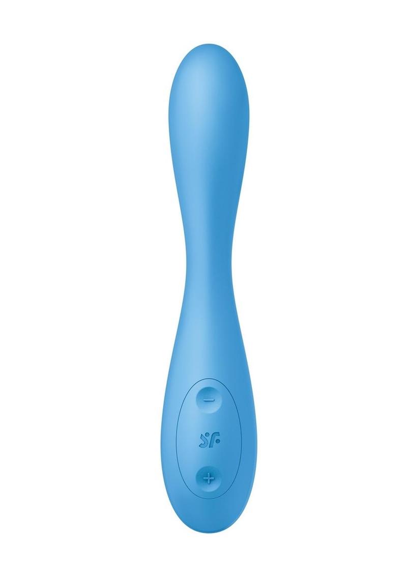 Satisfyer G-Spot Flex 4+ Rechargeable Silicone App Enabled Classic or Rabbit Style Vibrator Blue
