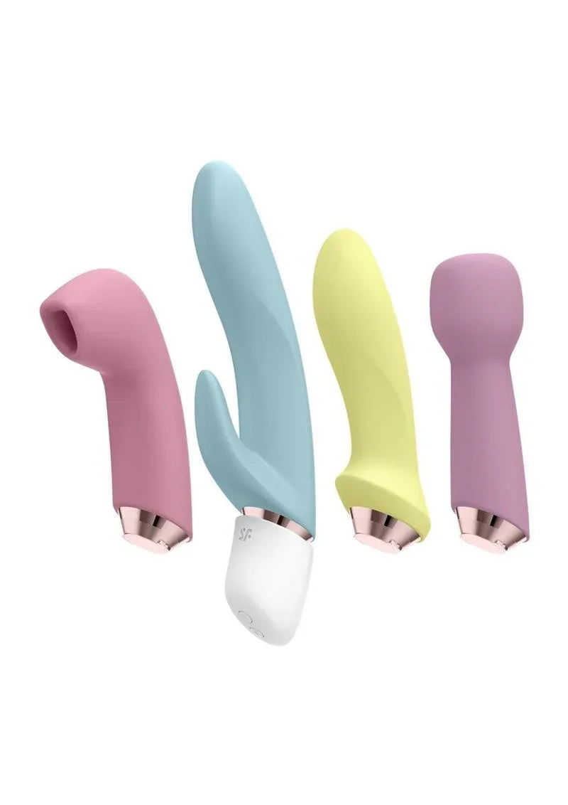 Satisfyer Marvelous Four Rechargeable Silicone Rabbit, Anal, Clitoral & Wand Vibrator Set