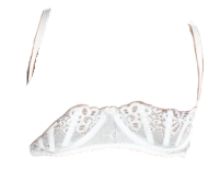 Escante Mix & Match Underwire Cup Bra with Boning & Hook-n-Eye Closure White