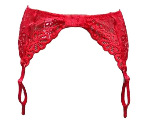 Escante Mix & Match Lace Boning Garter Belt Red