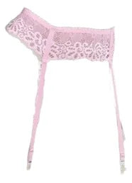 Escante Mix & Match Classic Lace Garter Belt with Hook-N-Eye Back Pink
