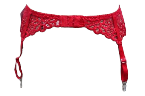 Escante Mix & Match Classic Lace Garter Belt with Hook-N-Eye Back Red