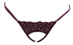 Escante Mix & Match Lace Open Crotch G-String with Slider Sizers Burgundy