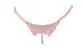 Escante Mix & Match Lace Open Crotch G-String with Pearl Crotch & Slider Sizers Pink