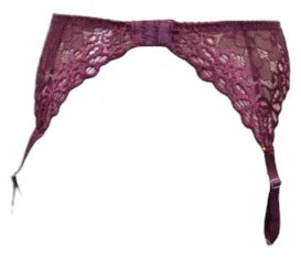 Escante Mix & Match Lace & Satin GarterBelt with Hook-N-Eye Back Burgundy