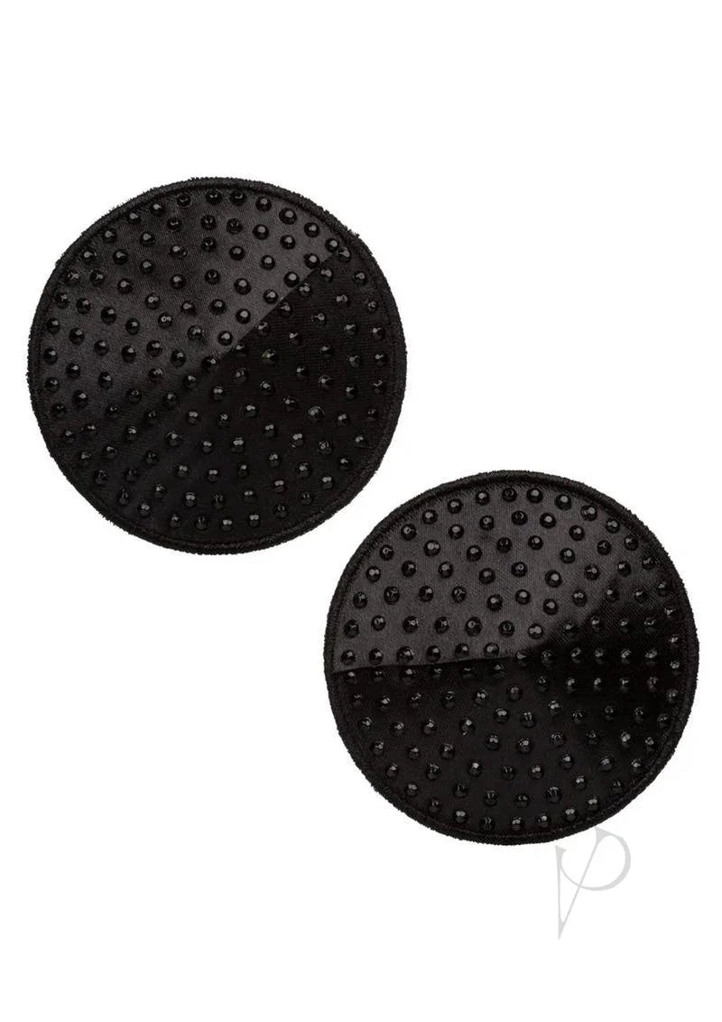 Radiance Round Pasties with Rhinestone Dots Black One Size
