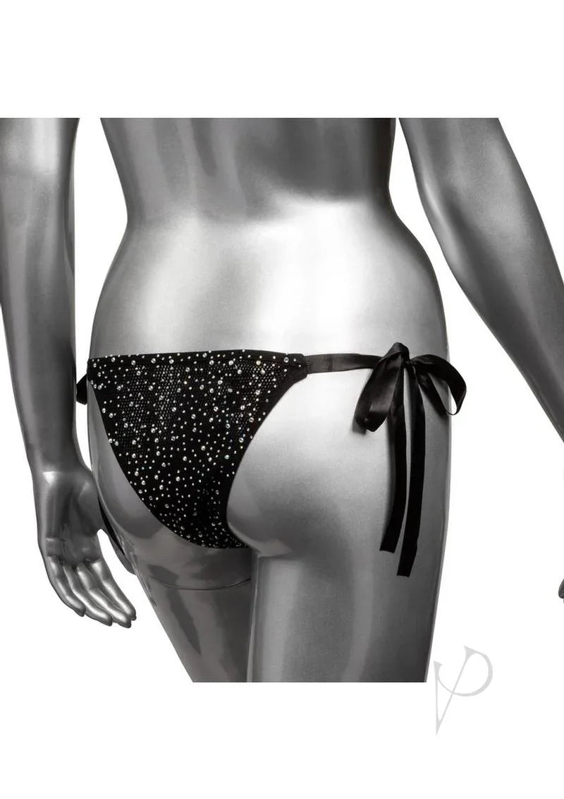 Radiance Side-Tie Panties with Rhinestone Dots Black