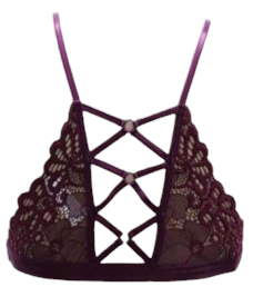 Escante Mix & Match Soft Bralette Top with Criss Cross Back Burgundy