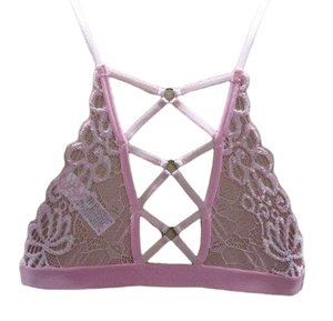 Escante Mix & Match Soft Bralette Top with Criss Cross Back Pink