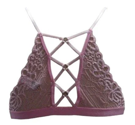 Escante Mix & Match Soft Bralette Top with Criss Cross Back Pink