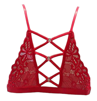 Escante Mix & Match Soft Bralette Top with Criss Cross Back Red