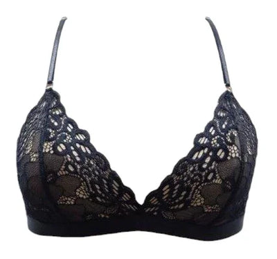 Escante Mix & Match Soft Bralette Top with Criss Cross Back Black
