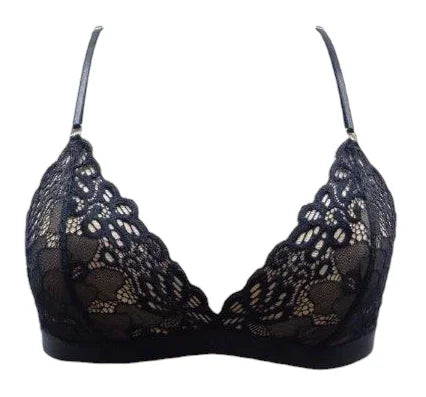 Escante Mix & Match Soft Bralette Top with Criss Cross Back Black