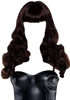 Leg Avenue Misfit 24" Long Wavy with Bangs Wig Brown One Size