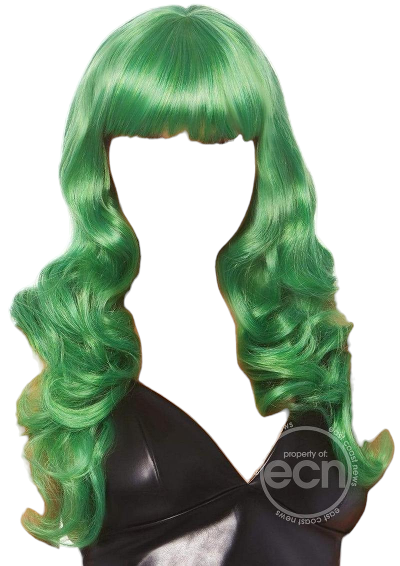 Leg Avenue Misfit 24" Long Wavy with Bangs Wig Green One Size