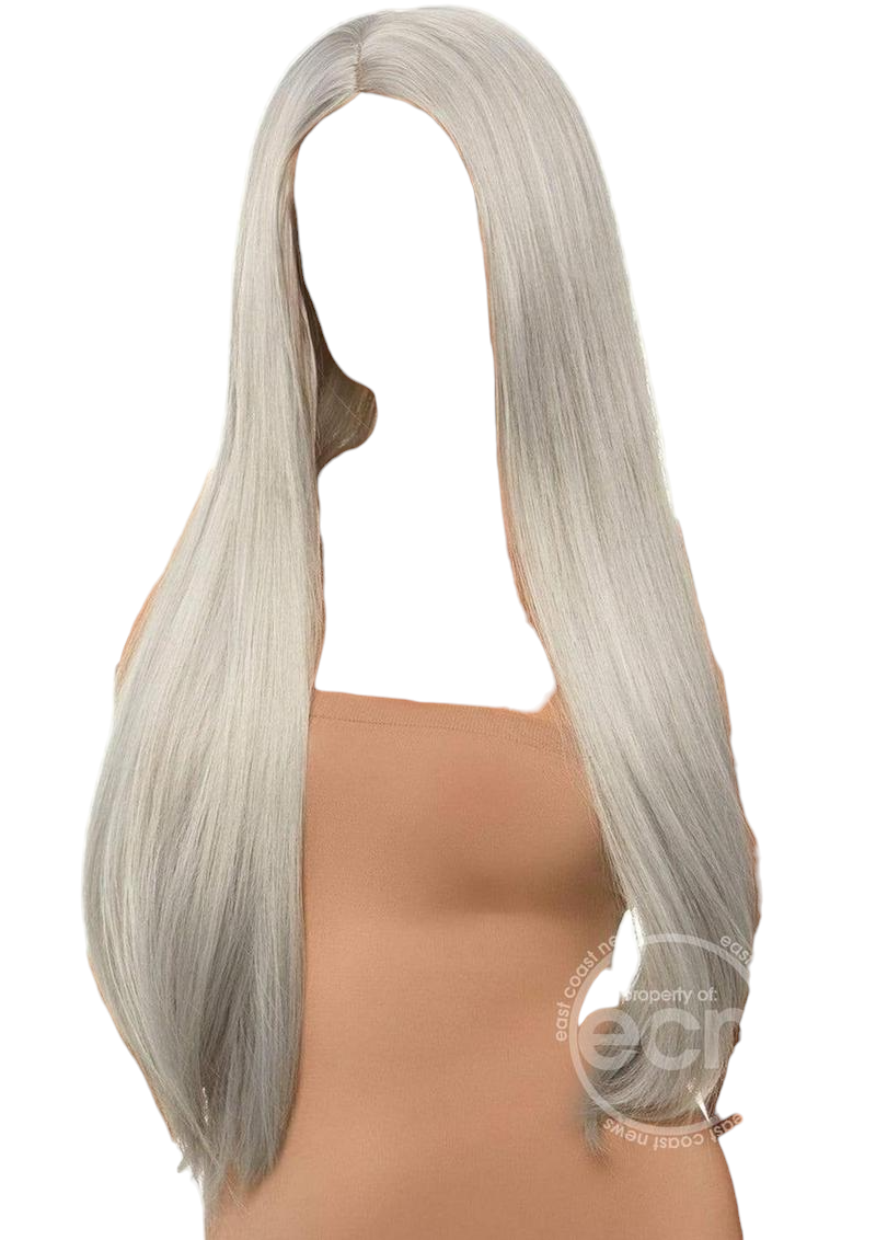 Leg Avenue Long Straight 33" Center Part Wig Grey One Size