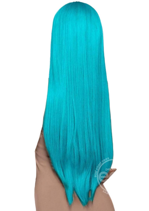 Leg Avenue Long Straight 33" Center Part Wig Turquoise One Size