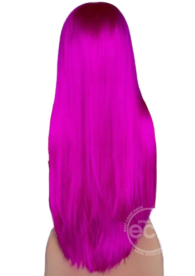 Leg Avenue Long Straight 33" Center Part Wig Raspberry One Size