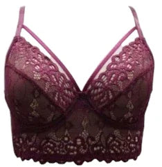 Escante Mix & Match Satin Bralette Top Burgundy