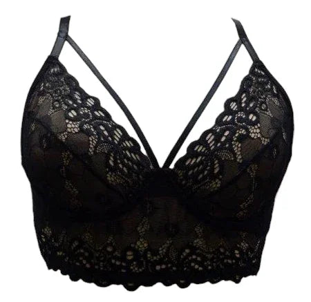 Escante Mix & Match Satin Bralette Top Black