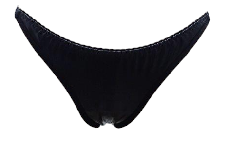Escante Mix & Match Full Back Wetlook Bikini Thong with Elastic Sides Black One Size