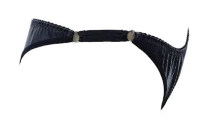 Escante Mix & Match Full Back Wetlook Bikini Thong with Elastic Sides Black One Size