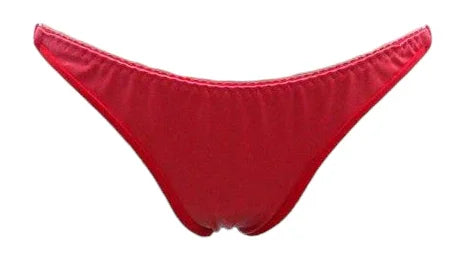 Escante Mix & Match Full Back Wetlook Bikini Thong with Elastic Sides Red One Size